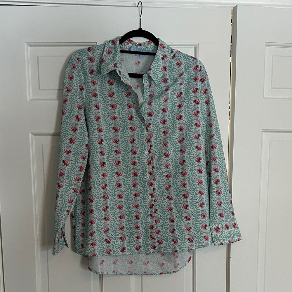 Hill House Green and Red Floral James Button Down Shirt
